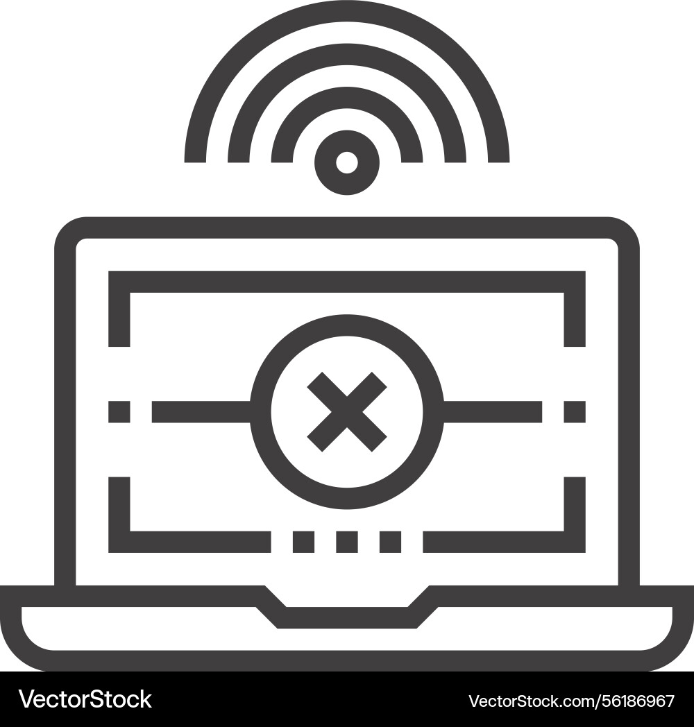 Connection error flat line web icon Connection error flat line web icon Vector Image
