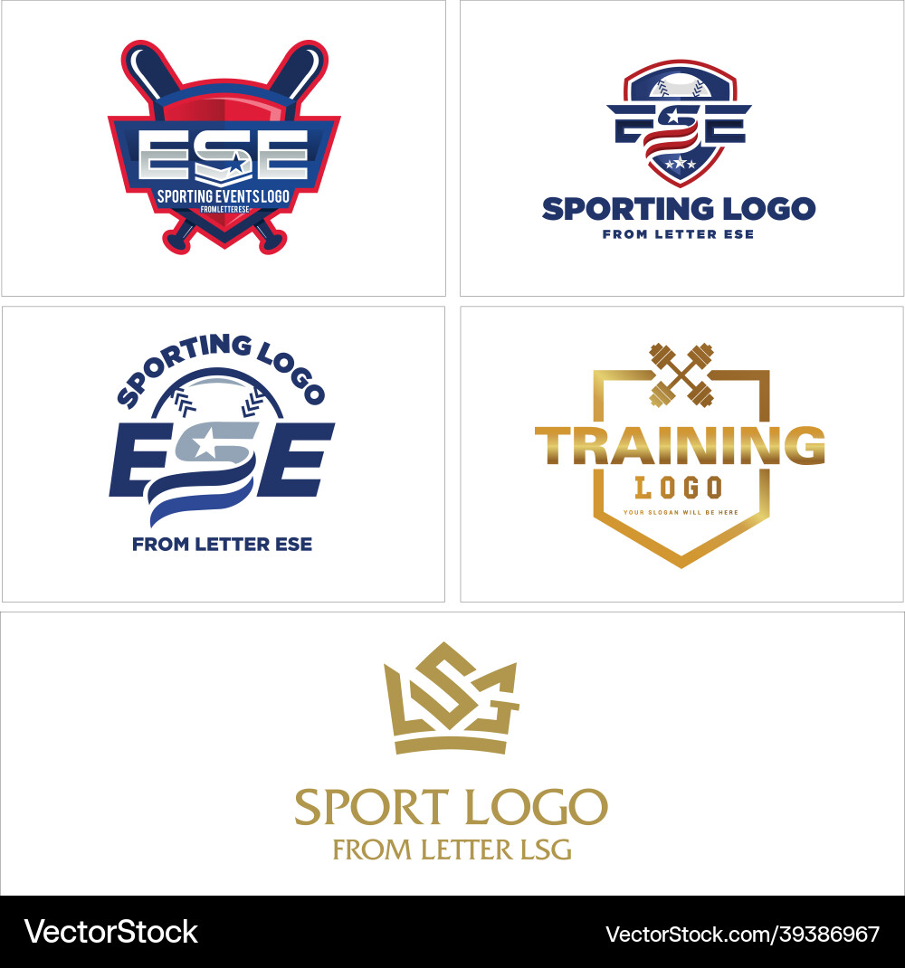 Fitness & Sport Logo - Gym Ball & Barbell Vector Image