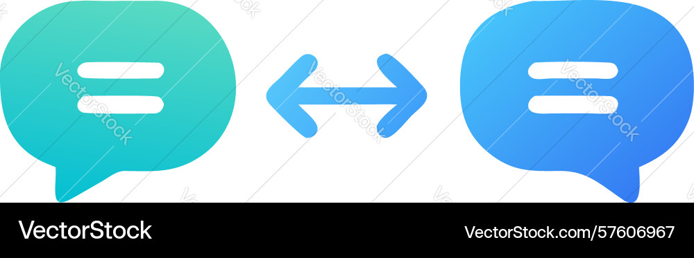 Gradient chat bubbles with arrows interactive vector image
