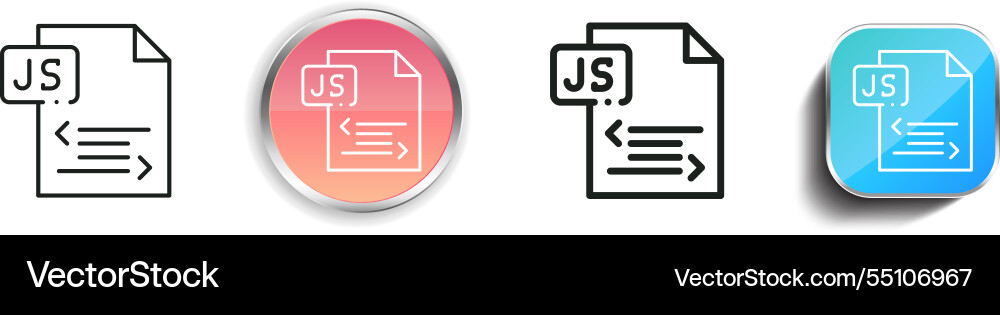 Js icon thin linear regular and button style Vector Image
