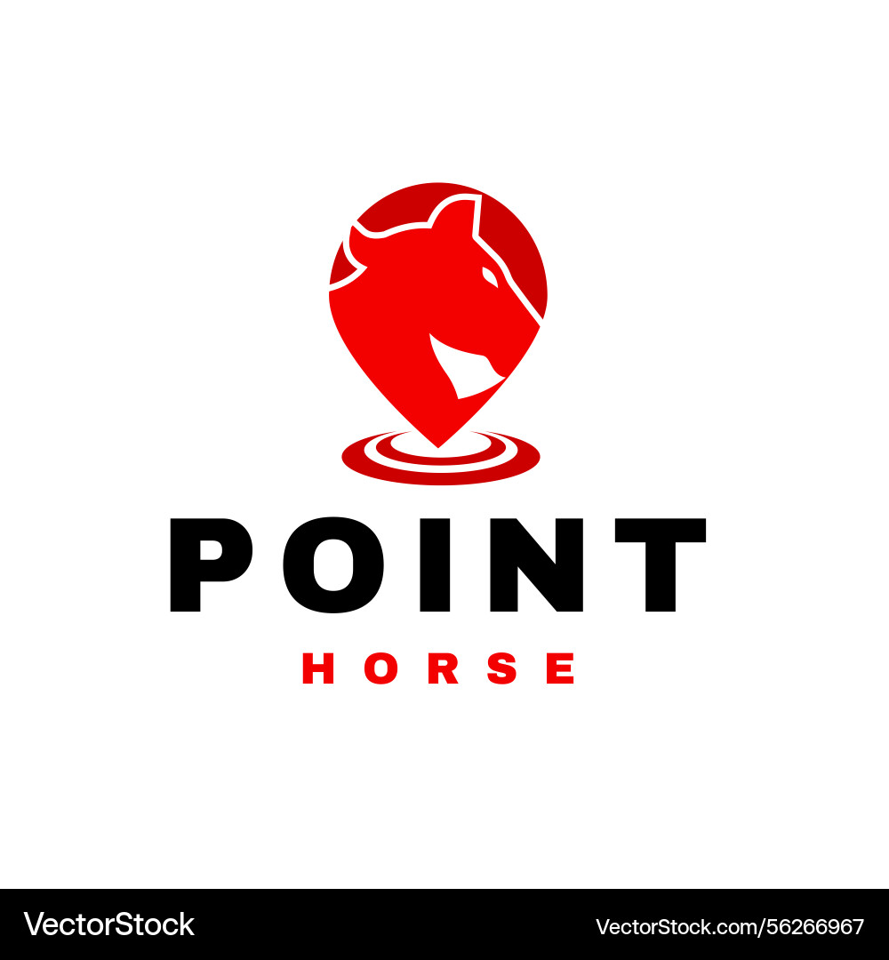 Map pointer location pin symbol with horse head vector image