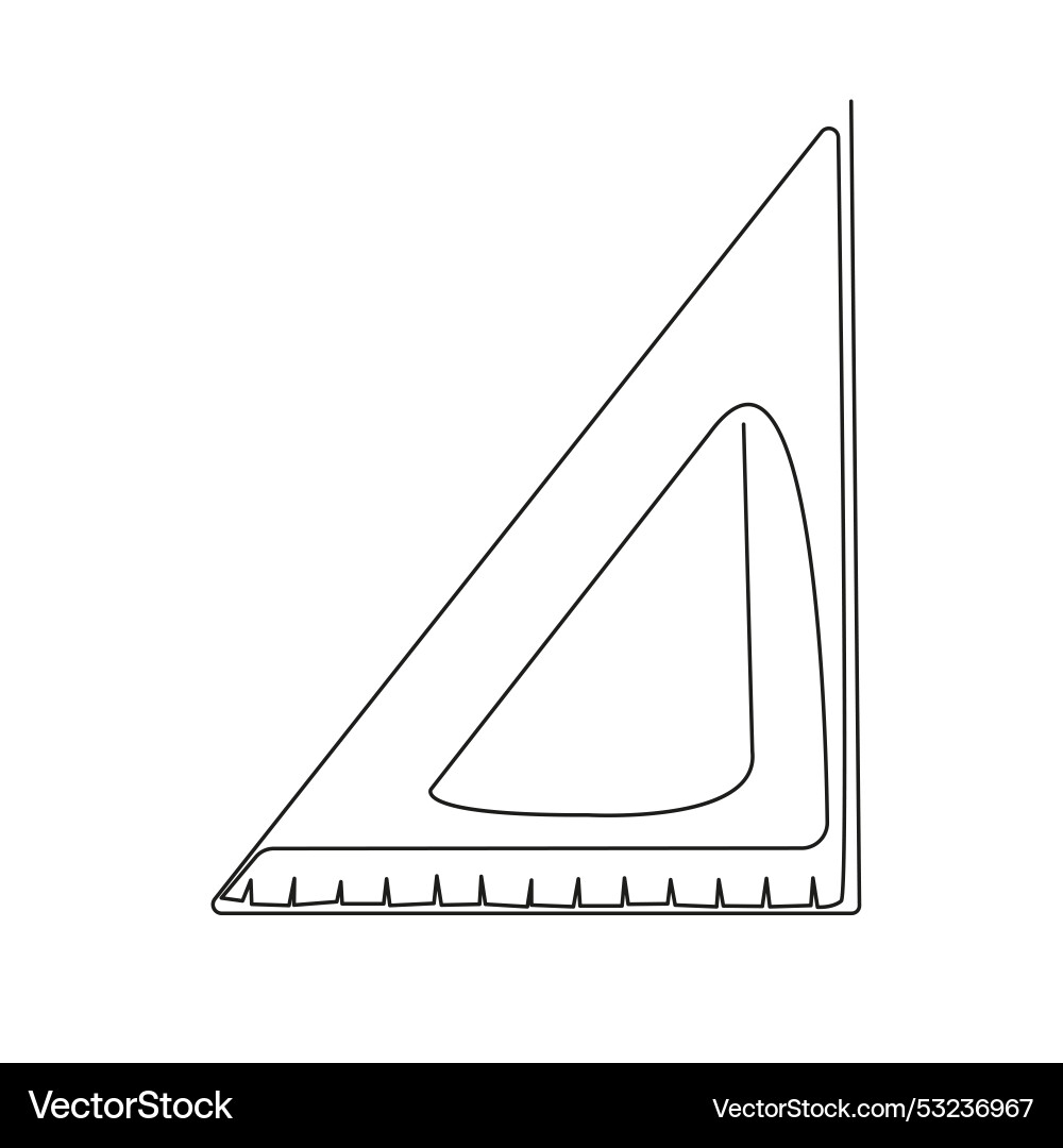 Outline triangle ruler minimalistic Outline triangle ruler minimalistic Vector Image