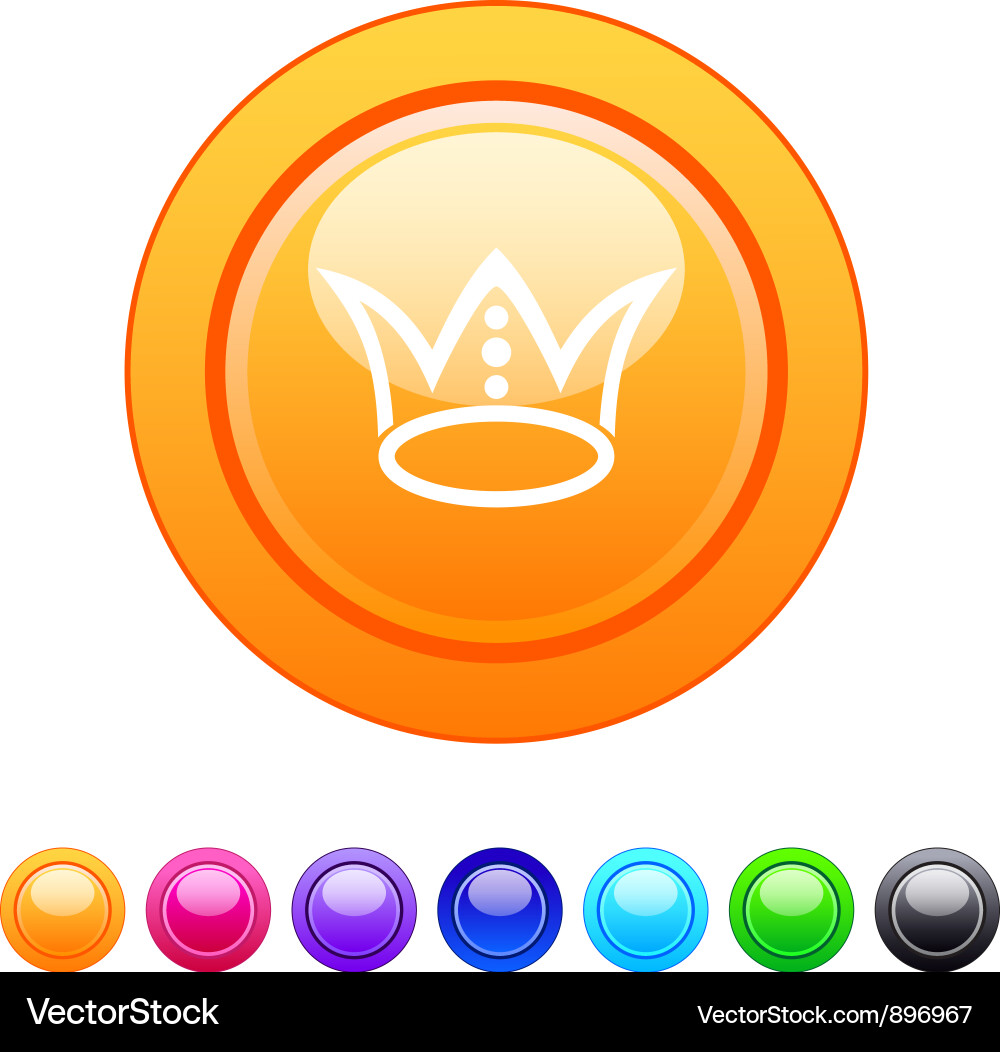 Royal Crown Button Vektorbild