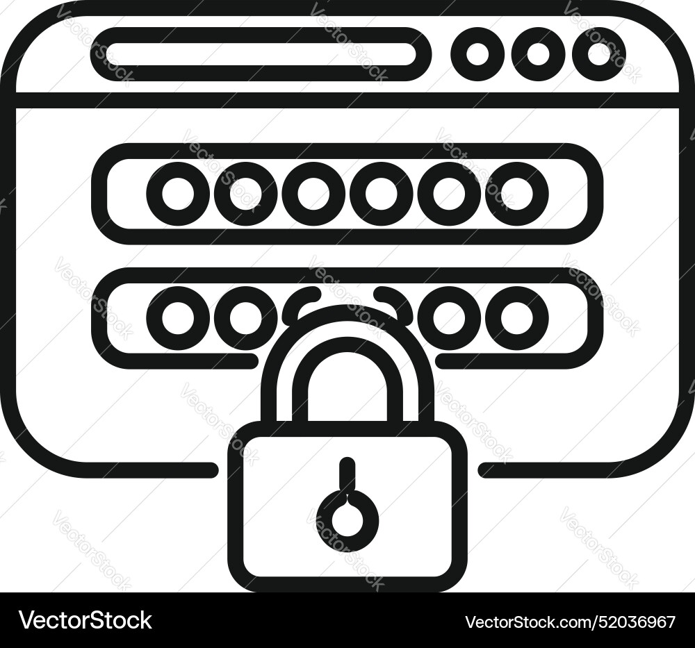 Secure website login page with password protection Secure website login page with password protection vector image