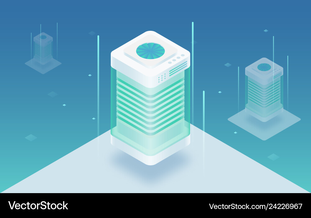 Server room isometric Server room isometric vector image