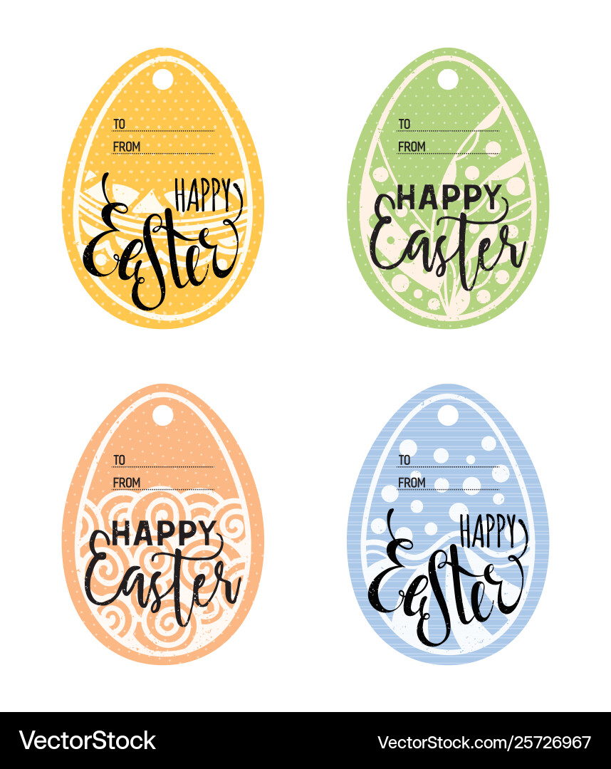 Set vintage easter gift tags Set vintage easter gift tags vector image