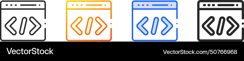 Application iconthin linear gradient blue stroke Vector Image