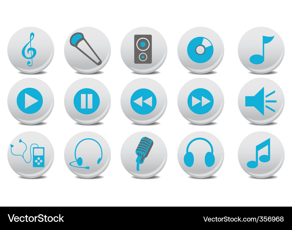 Audio buttons Vector Image