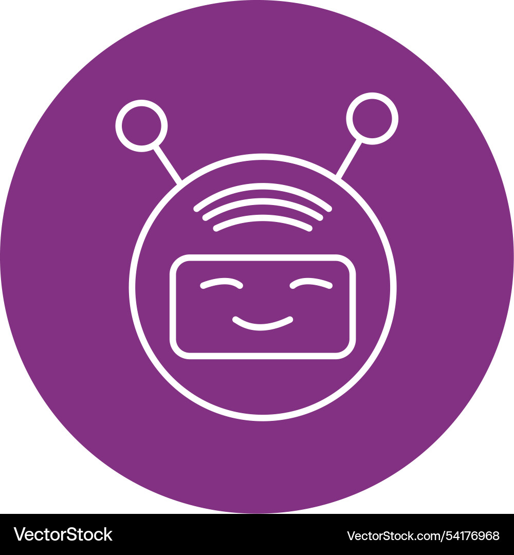 Bot line circle icon vector image