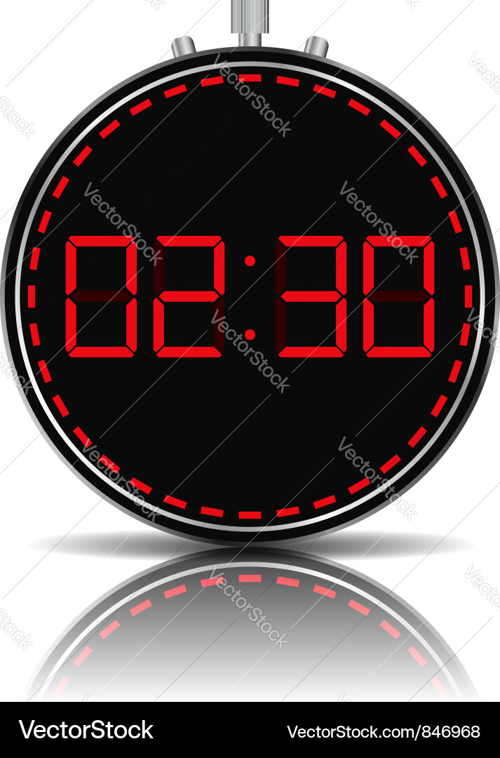 Digital Red Timer Display vector image