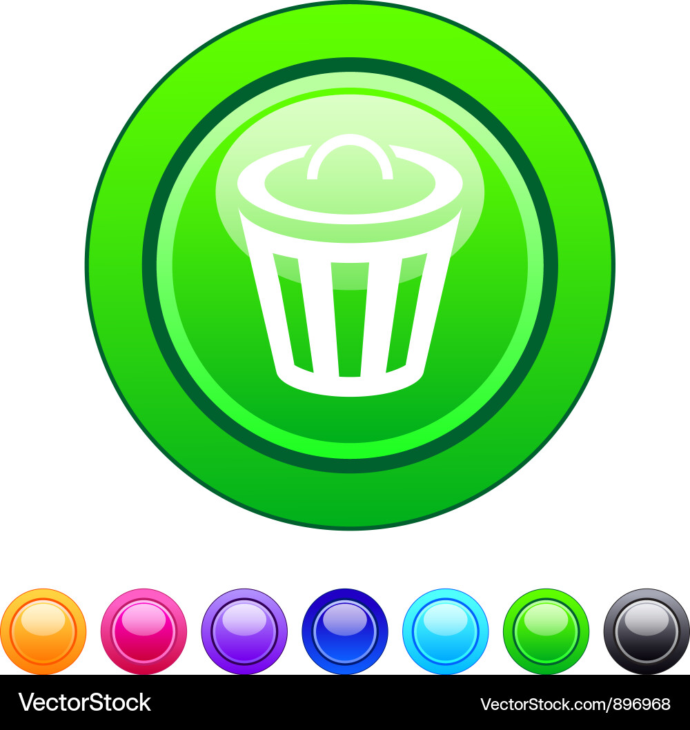 Dustbin circle button vector image