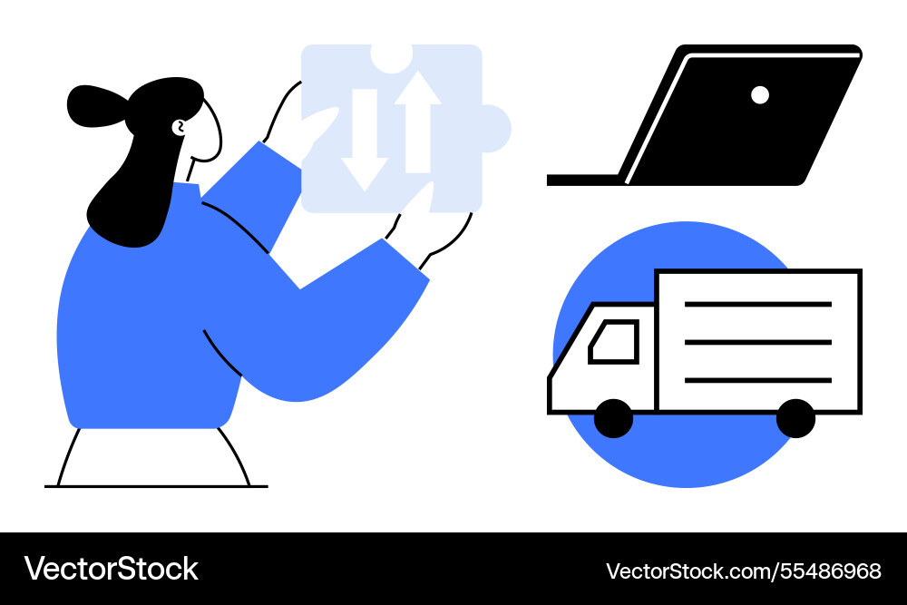 Efficient logistics simplifying process Efficient logistics simplifying process vector image