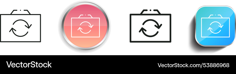 Flip icon thin linear regular and button style Flip icon thin linear regular and button style vector image