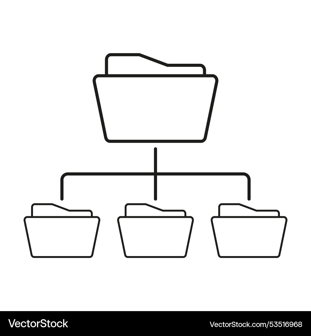 Folder hierarchy icon file management symbol Folder hierarchy icon file management symbol vector image