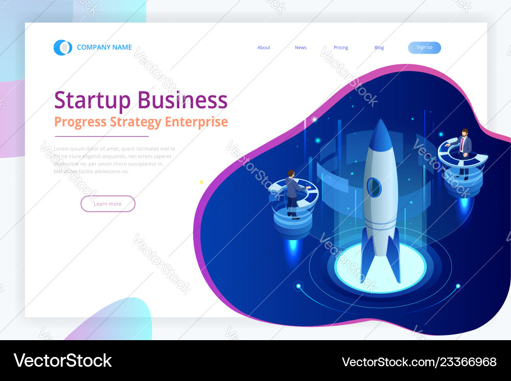 Isometric businnes start up for web page banner Isometric businnes start up for web page banner vector image