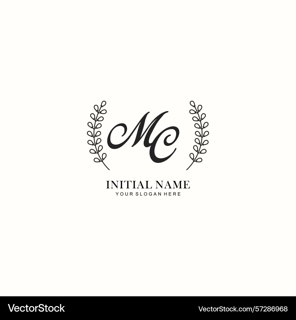 Mc initial logo templates with botanical elements Mc initial logo templates with botanical elements Vector Image