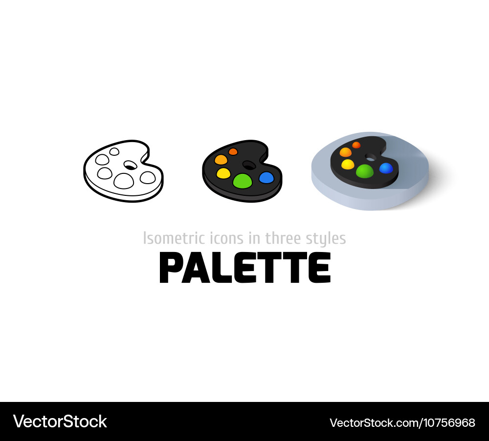 Palette icon in different style Vector Image