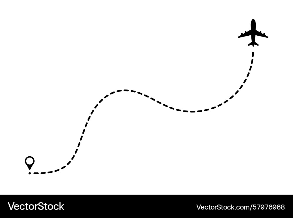 Plane line with travel path for map and trip Vector Image