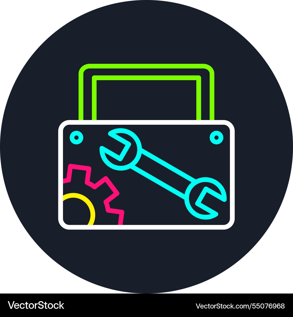 Tool box line multi color icon Vector Image