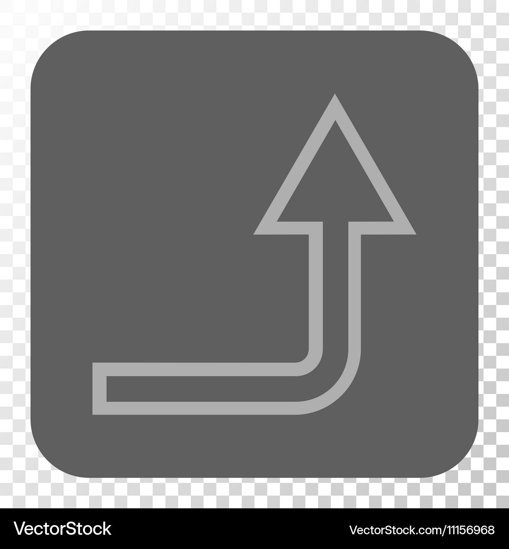 Turn up rounded square button Vector Image