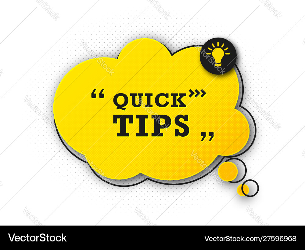 Useful quick tip trick suggesting advice and help Useful quick tip trick suggesting advice and help vector image