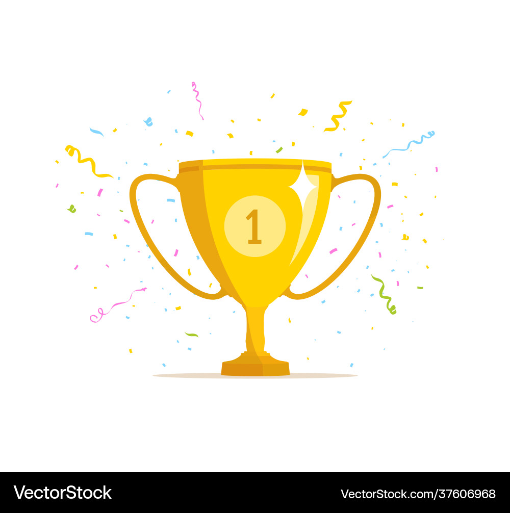 Winner concept trophy cup Royalty Free Vector Image
