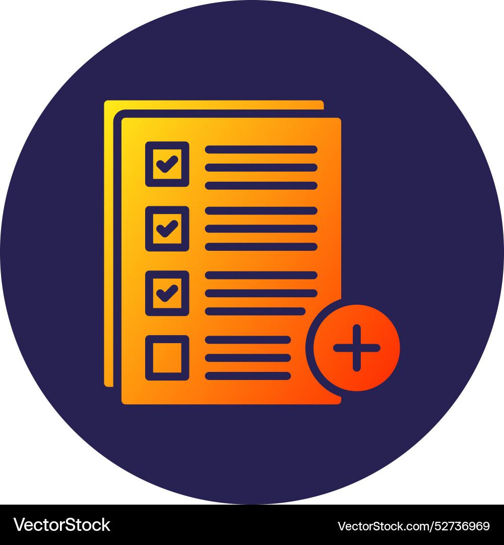 Add task glyph circle gradient icon Vector Image