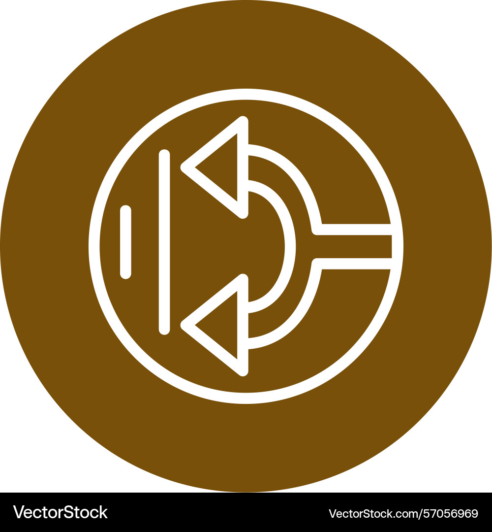Arrow split left line circle style icon design Vector Image
