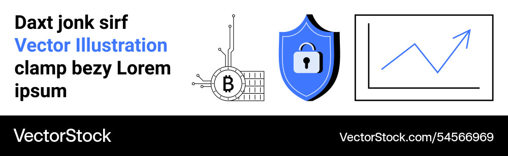 Cryptocurrency blockchain security with data Cryptocurrency blockchain security with data vector image