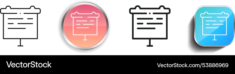 Flipchart icon thin linear regular and button Flipchart icon thin linear regular and button Vector Image