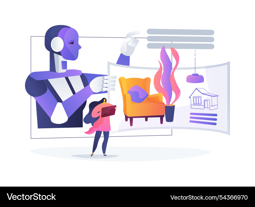 Ai-enhanced virtual tours abstract concept Ai-enhanced virtual tours abstract concept Vector Image