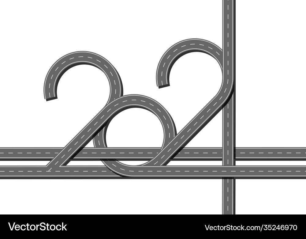 Highway mit 2021 Figuren Zahlen Zahlen Highway mit 2021 Figuren Zahlen Zahlen vektorbild