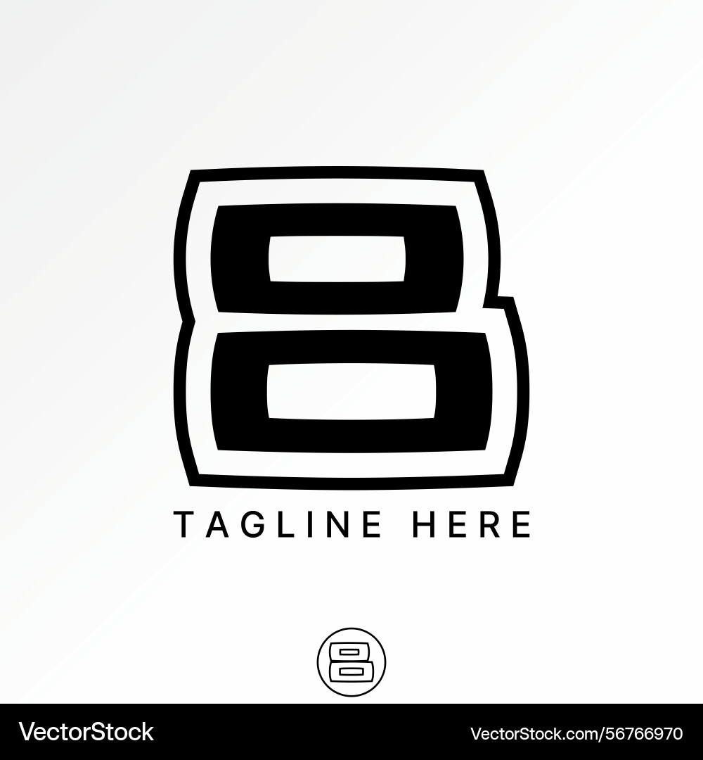 Initial b oo font cut line contour monogram Initial b oo font cut line contour monogram vector image