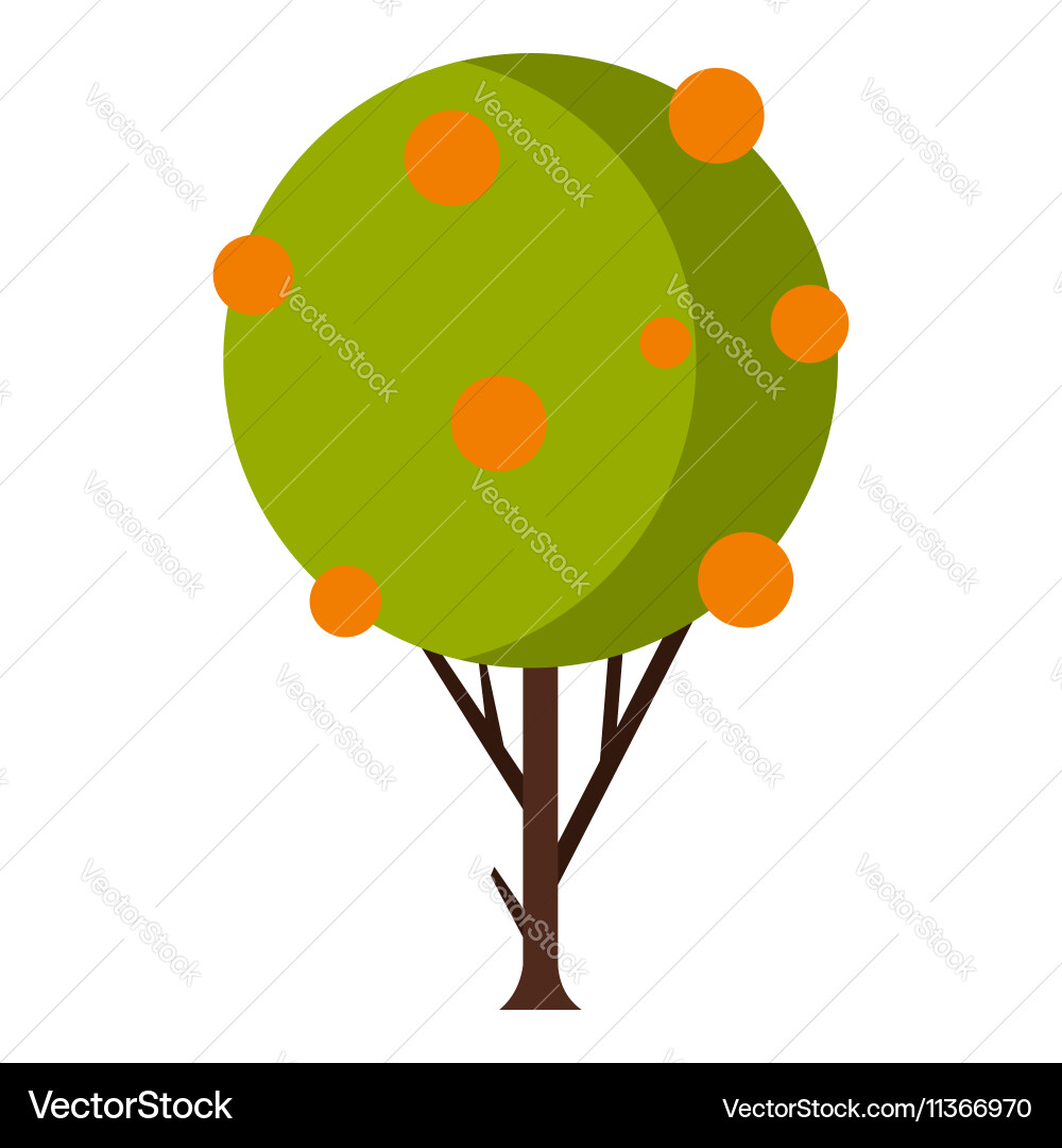 Tree with fruit icon flat style Vector Image