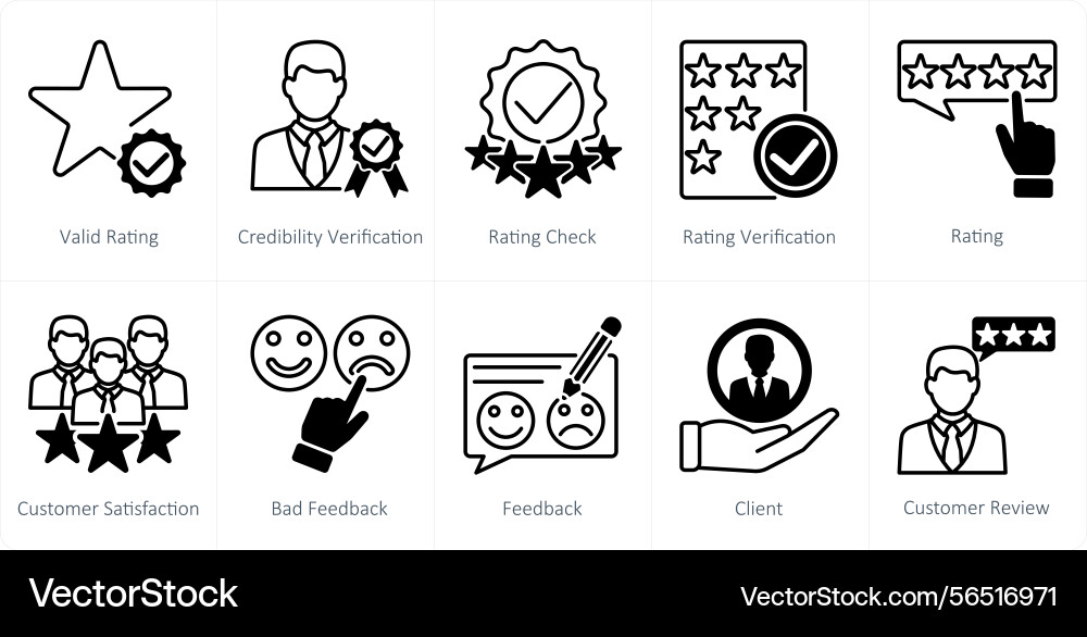 A set of 10 survey icons as valid rating Vector Image