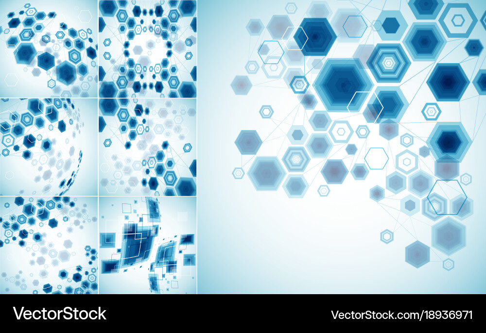Abstract bright technology hexagonal background Vector Image