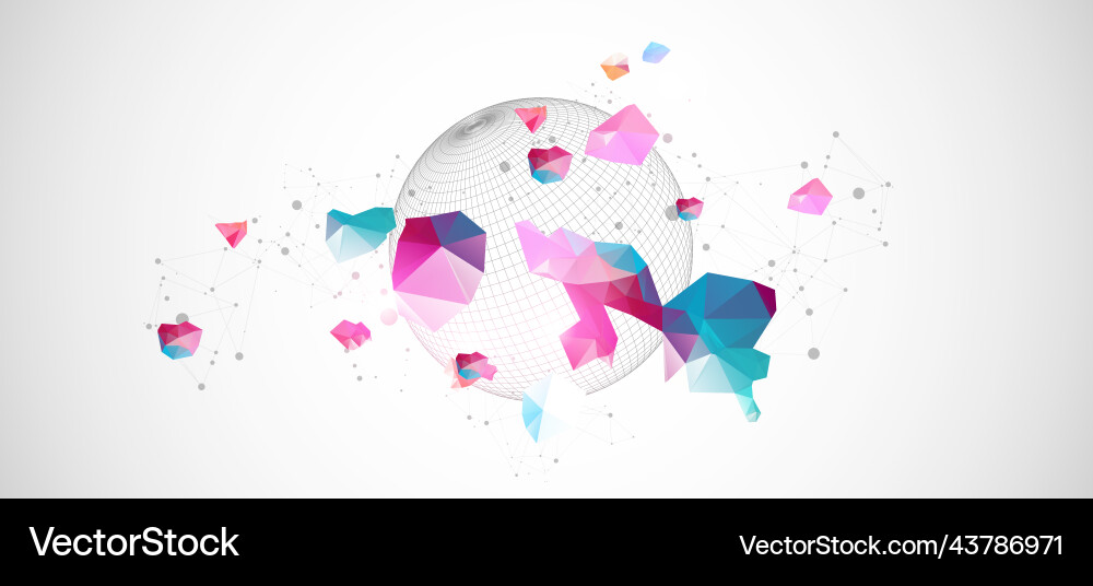 Abstract sphere background with plexus effect 3d Abstract sphere background with plexus effect 3d vector image