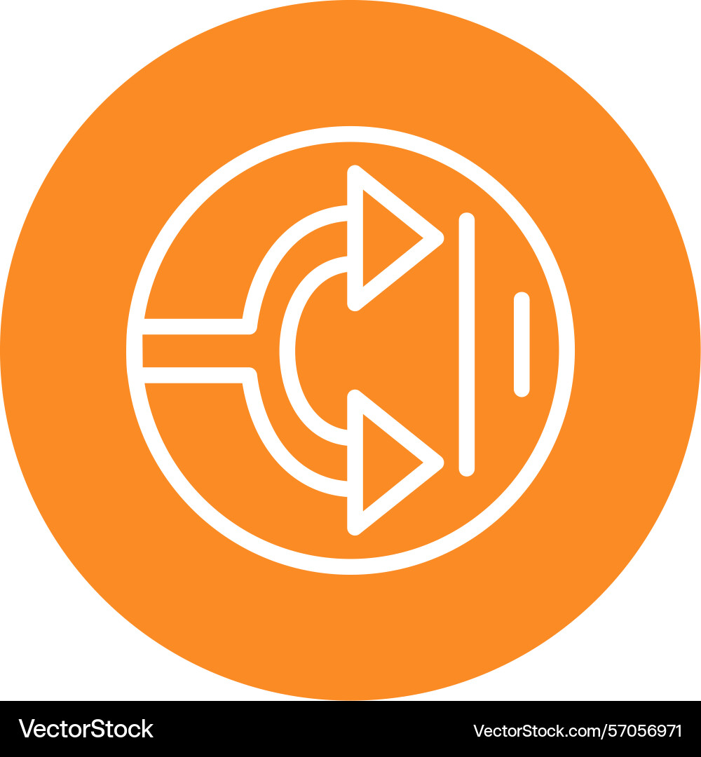 Arrow split right line circle style icon design Vector Image