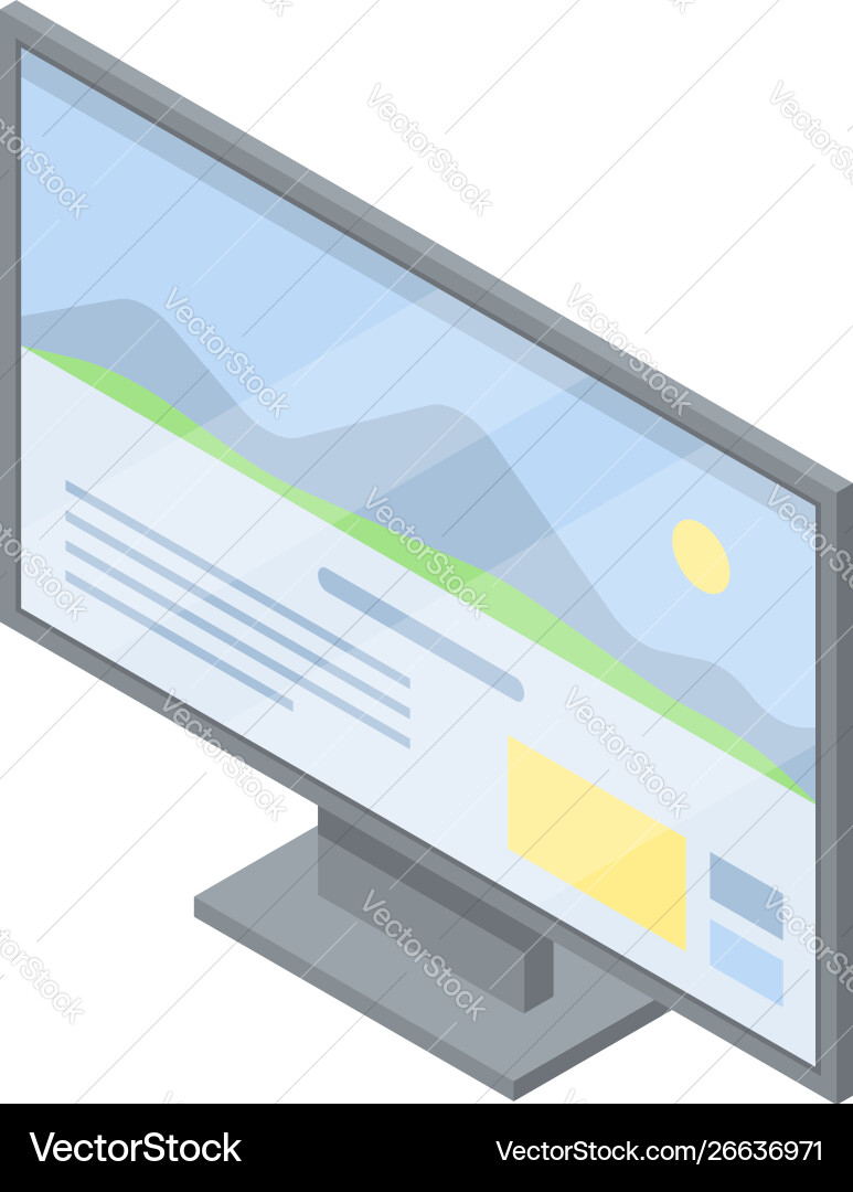 Computer monitor icon isometric style Computer monitor icon isometric style vector image