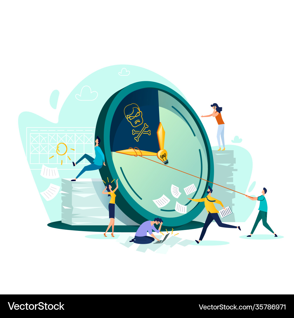 Deadline time management business concept vector image