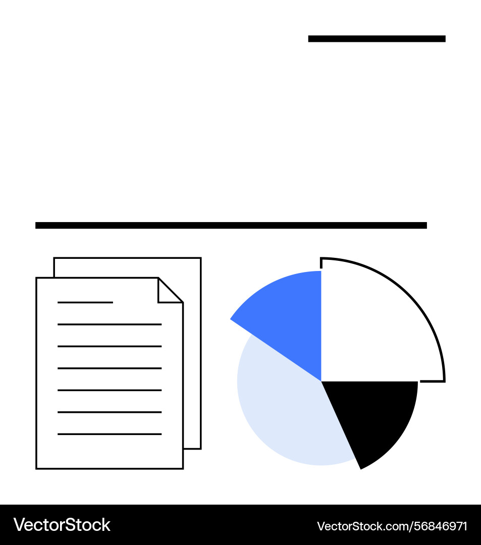 Documents and pie chart representing data analysis Documents and pie chart representing data analysis vector image