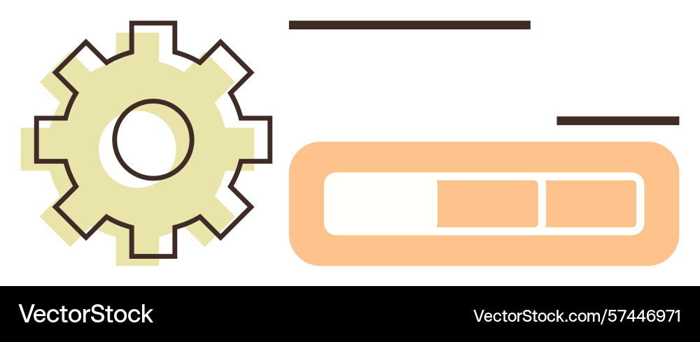 Gear mechanism with progress indicator Gear mechanism with progress indicator vector image