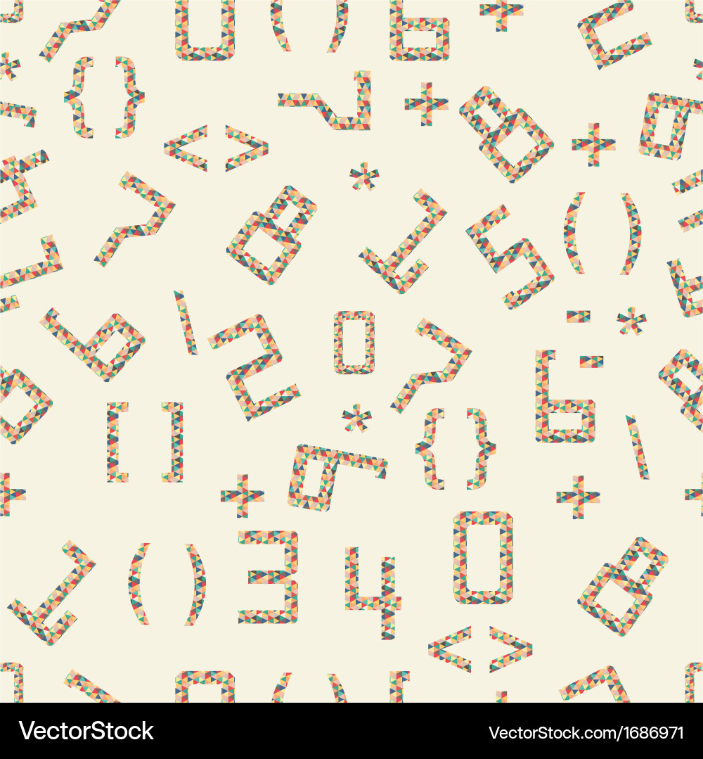Numbers and Geometric Shapes Seamless Pattern vector image