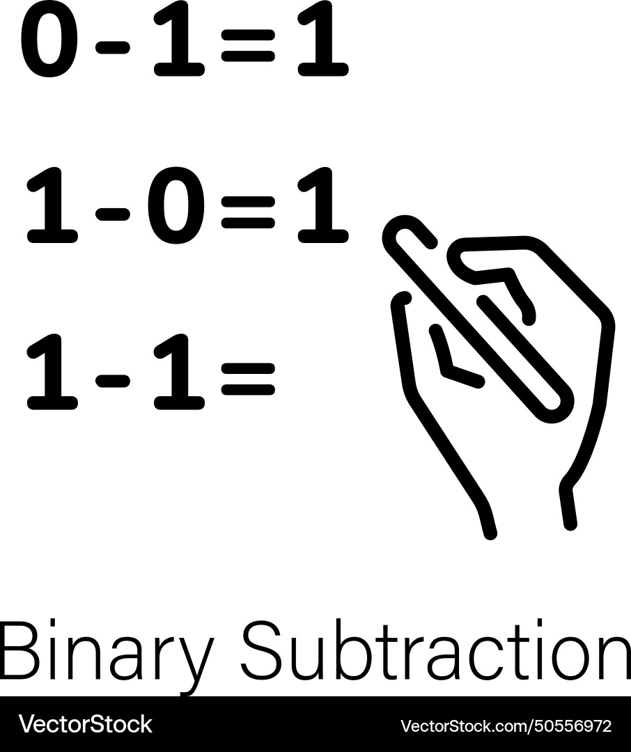 Binary subtraction vector image