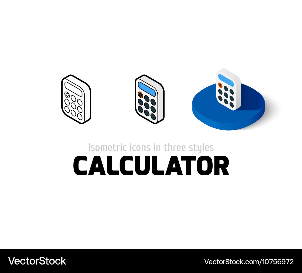 Calculator icon in different style vector image