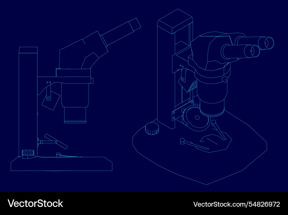 Contour 3d set microscope science lab magnify Contour 3d set microscope science lab magnify Vector Image