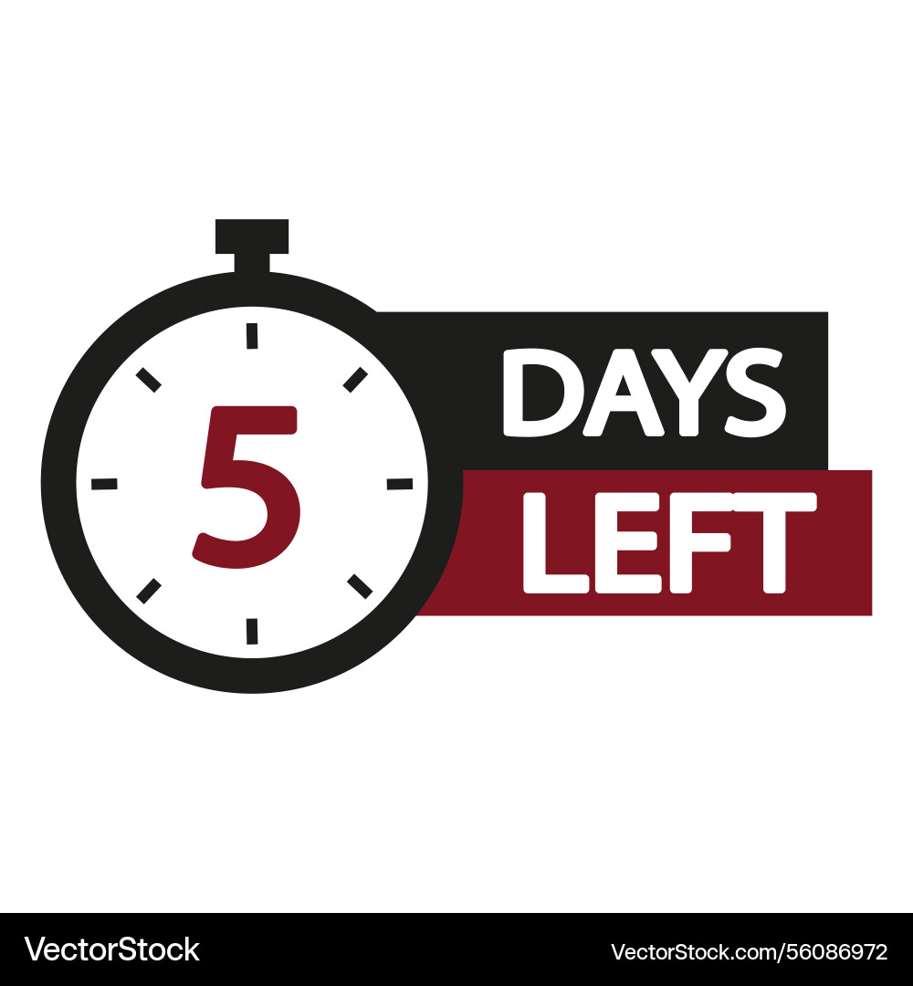 Countdown timer symbol number five focus bold 5 Countdown timer symbol number five focus bold 5 vector image