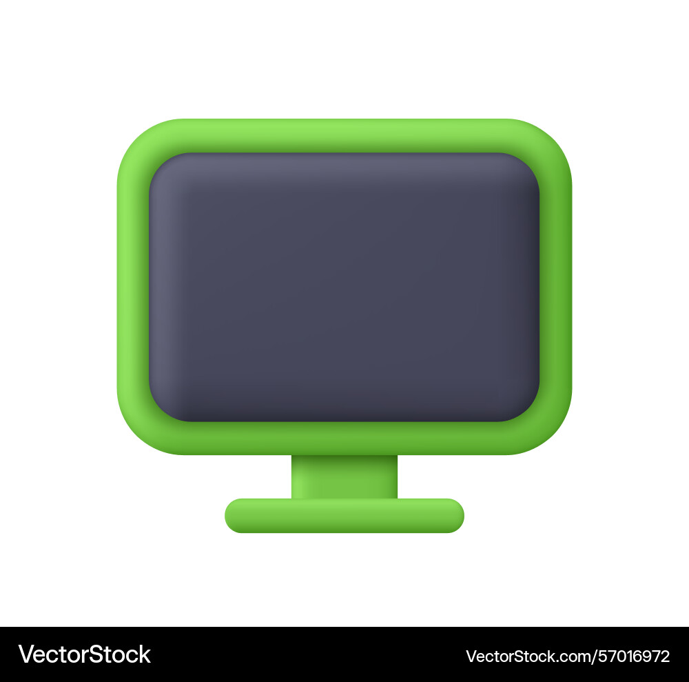 Green computer monitor pc desktop display vector image