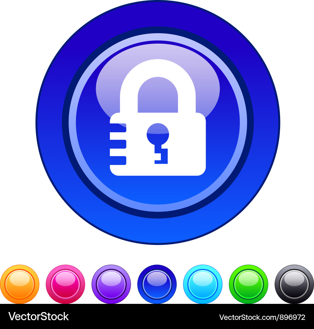 Lock circle button Vector Image