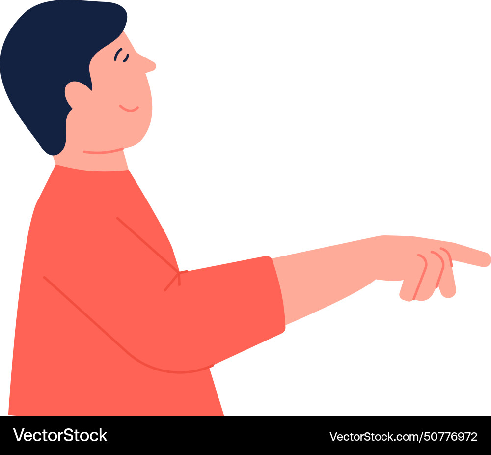 Man Pointing with Hand Gesture vector image
